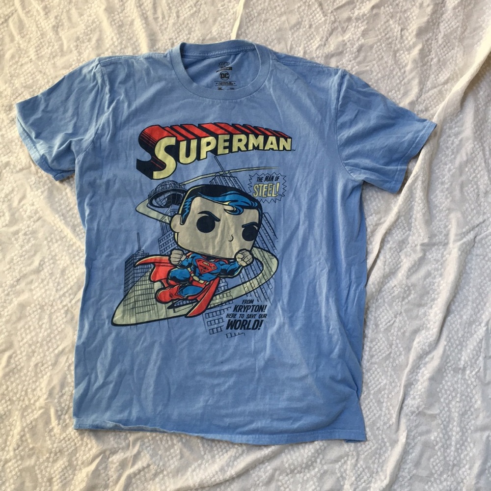 Pop Tees Superman Shirt. 100% Cotton.